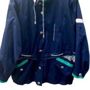 Navy Jacket with Teal Accents